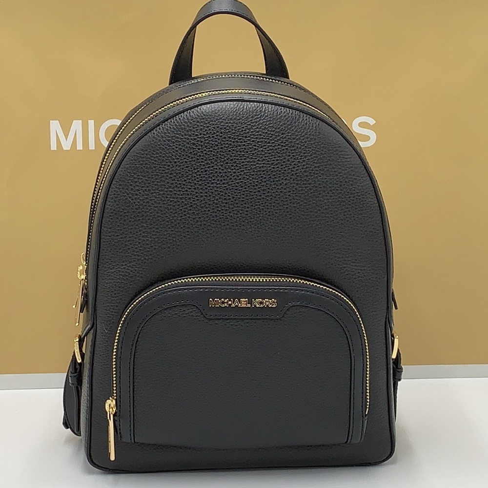 ICHAEL KORS
Jaycee Medium zip pocket Pebbled Leather Backpack BLACK  color - Picture 2 of 16